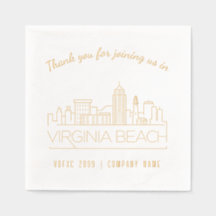Gold Foil Custom Virginia Beach Event Napkins