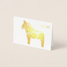 Gold Foil Dala Horse God Jul Grußkarte Folienkarte