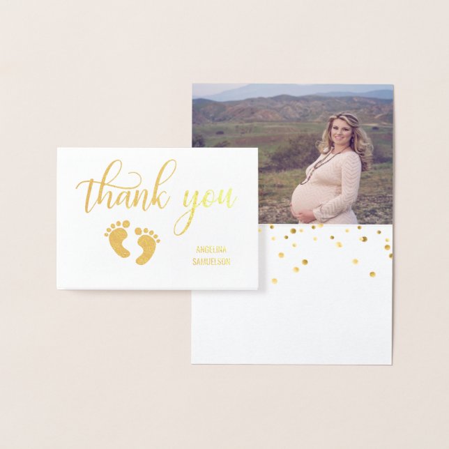 Gold FOIL DANK YOU Baby Shooter | FOTO Folienkarte (Anzeige)