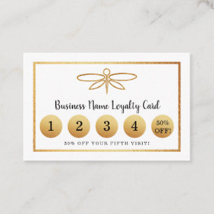 Gold Foil Dragonfly - Loyalty Card Treuekarte