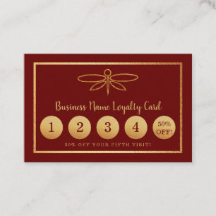 Gold Foil Dragonfly - Loyalty Card Treuekarte