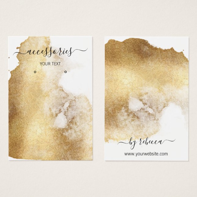 Gold Foil Earring Juwelier Holder Business (Vorne & Hinten)