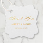 Gold Foil Elegant Wedding Vielen Dank Geschenkanhänger<br><div class="desc">Elegant Gold Foil Script Wedding Danke für die Tags</div>