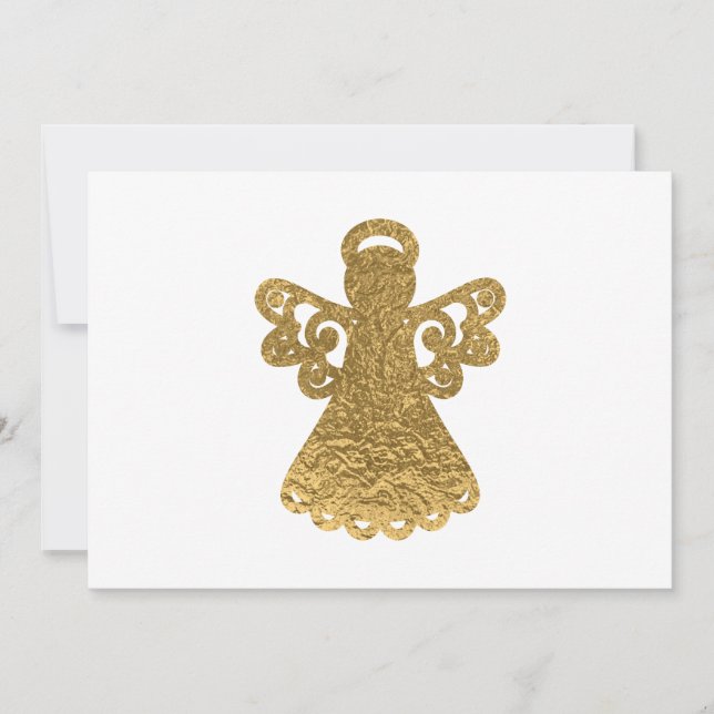 Gold Foil Engel Silhouette Weihnachtskarte (Vorderseite)