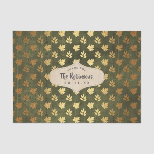 Gold Foil Erntedank Seidenpapier (Vorderseite)