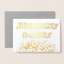 Gold Foil Floral Geburtstagsparty Einladung Foto