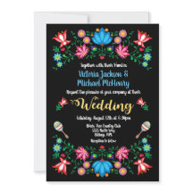 Gold Foil Floral Mexican Wedding Fiesta Card