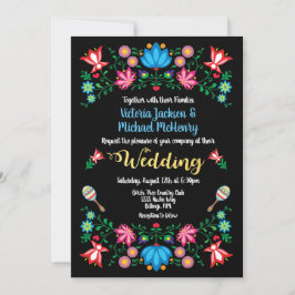 Gold Foil Floral Mexican Wedding Fiesta Card Einladung