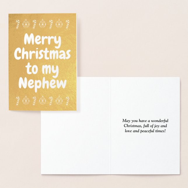 Gold Foil "Frohe Weihnachten für mein Nephew" Card Folienkarte (Anzeige)