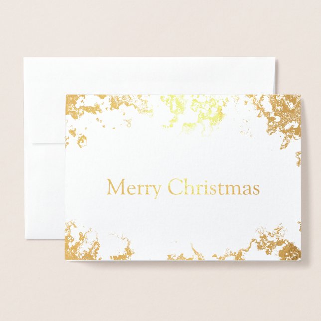 Gold Foil Frohe Weihnachtskarte Folienkarte (Vorderseite mit Umschlag)