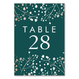 Gold Foil Gipskraut Aquamarin Hochzeiten Tischnumm Tischnummer