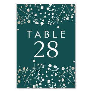 Gold Foil Gipskraut Aquamarin Hochzeiten Tischnumm Tischnummer