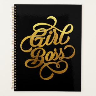 Gold Foil Girl Boss Typografie Black Planer