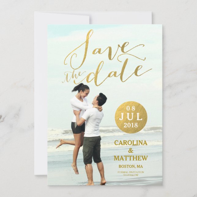 Gold Foil Glamour | Save the Date Foto (Vorderseite)