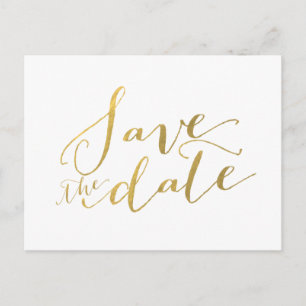 Gold Foil Glamour   Save the Date Postkarte
