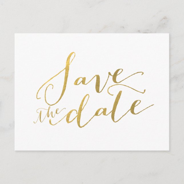 Gold Foil Glamour | Save the Date Postkarte (Vorderseite)