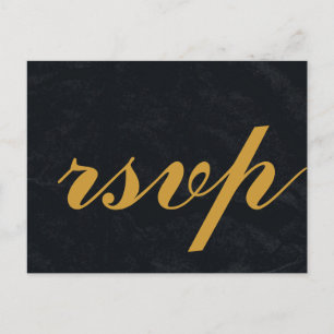 Gold Foil Glamour Wedding RSVP Einladungspostkarte