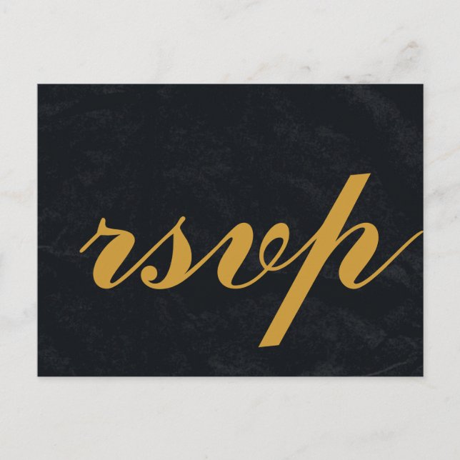 Gold Foil Glamour Wedding RSVP Einladungspostkarte (Vorderseite)
