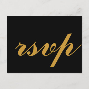 Gold Foil Glamour Wedding RSVP Einladungspostkarte