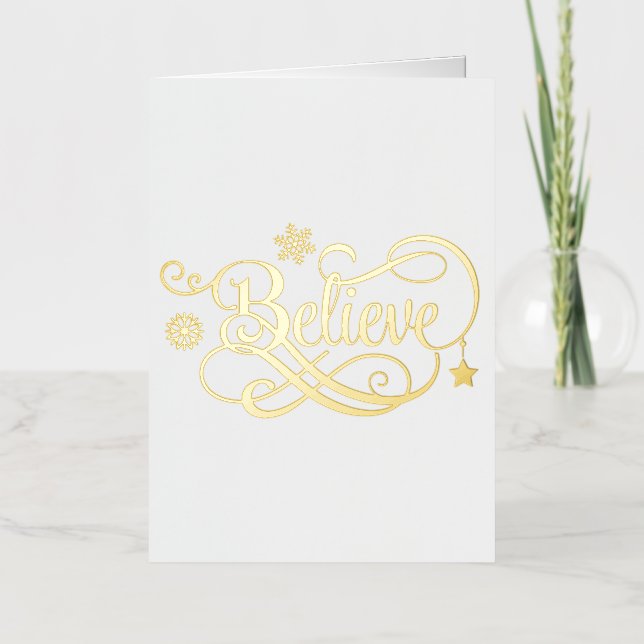 Gold Foil Glaube Weihnachtskarte (Vorderseite)