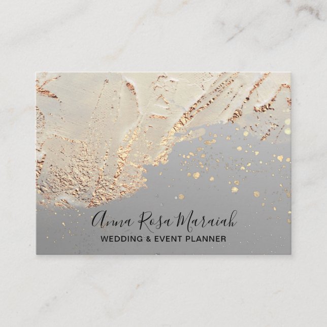 *~* Gold Foil Glitzer Schöne Hochzeit Elegant   Visitenkarte (Vorderseite)