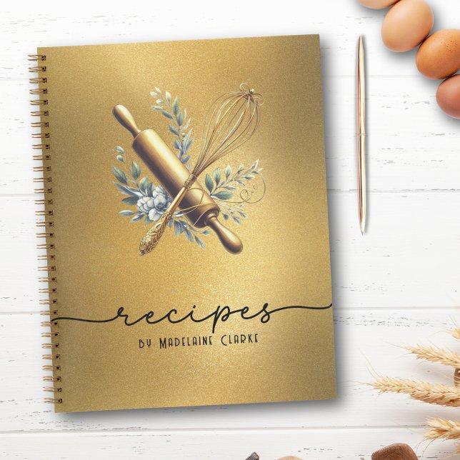 Gold Foil & Gold Whisk Bäckerei Backhilfsmittel Notizbuch (Von Creator hochgeladen)