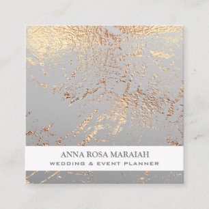 *~* Gold Foil GRAY Schöne Hochzeit Elegant  Quadratische Visitenkarte