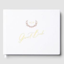 Gold Foil Guest Book Terracotta Monogram Wedding Gästebuch
