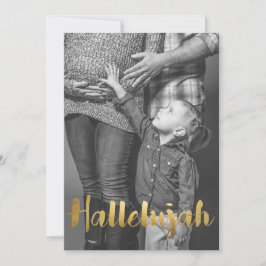Gold Foil Hallelujah Weihnachtsfeiertag Foto Feiertagskarte