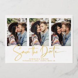 Gold Foil Handgeschriebenes Save the Date Multiple Folieneinladung