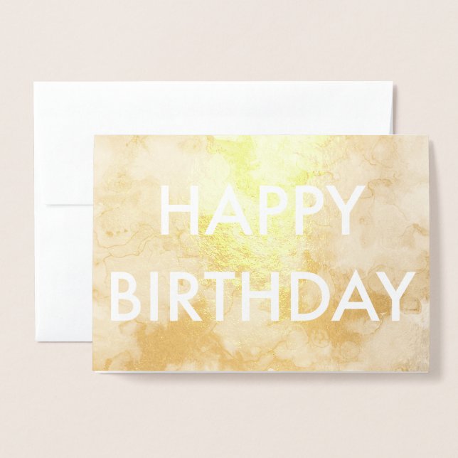 Gold Foil Happy Birthday Card Folienkarte (Vorderseite mit Umschlag)