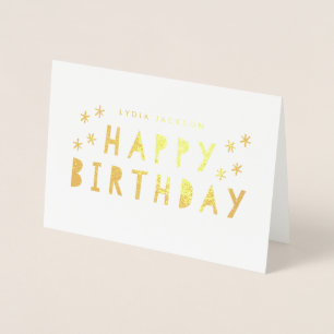 Gold Foil Happy Birthday Gruß Folienkarte