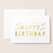 Gold Foil Happy Birthday Gruß