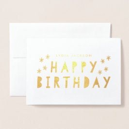 Gold Foil Happy Birthday Gruß Folienkarte