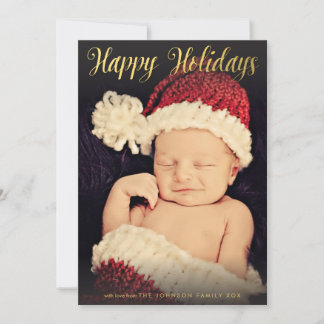 Gold Foil Happy Holidays Weihnachtsfeiertag Foto F Feiertagskarte