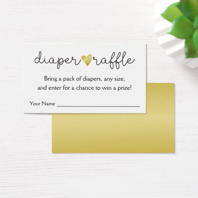 Gold Foil Heart Diaper Raffle Baby Dusche (Schreibtisch)