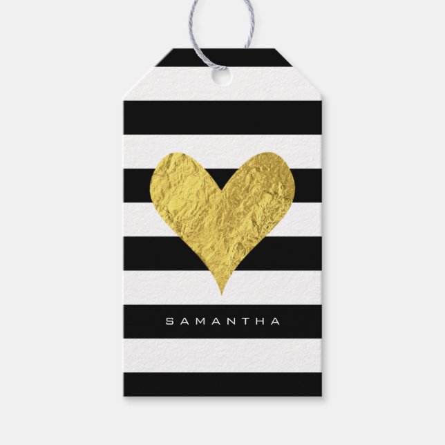 Gold Foil Heart Geschenkanhänger (Vorderseite)