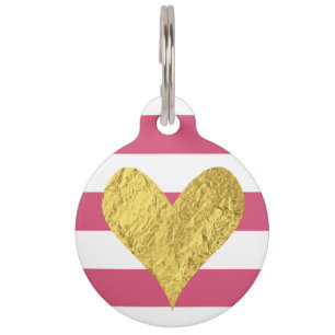 Gold Foil Heart Haustiermarke