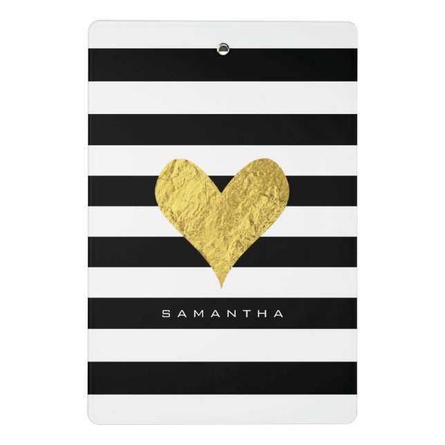 Gold Foil Heart Mini Klemmbrett (Rückseite)