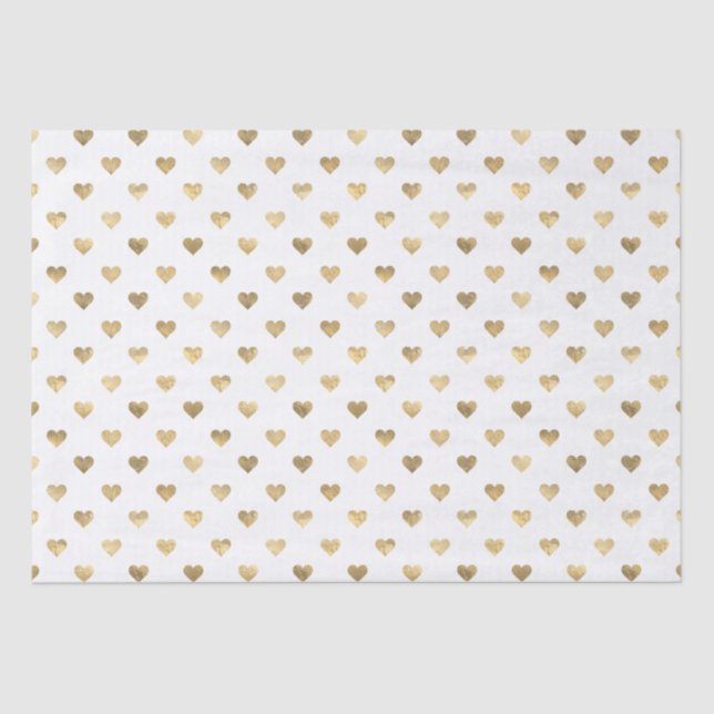 Gold Foil Hearts Seidenpapier (Vorderseite)