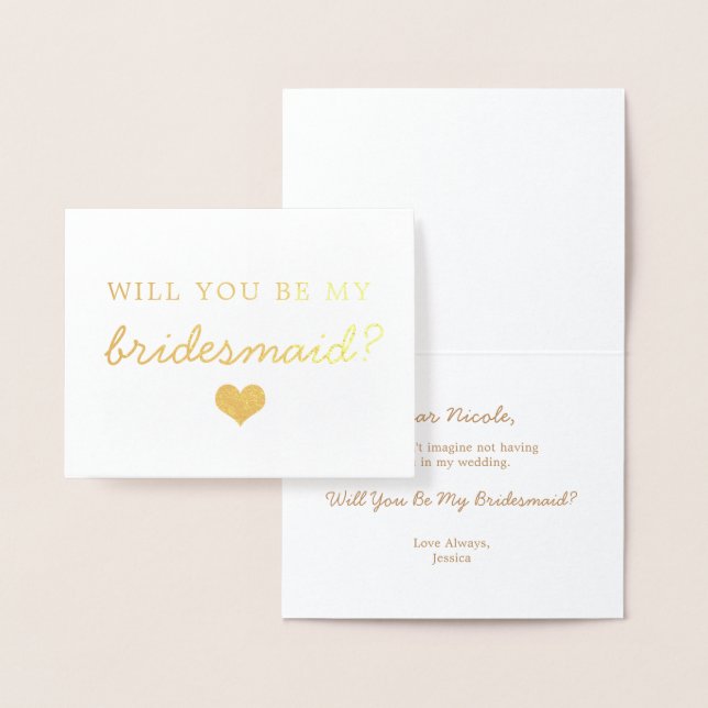 Gold Foil Heil werden Sie meine Bridesmaid Card se Folienkarte (Anzeige)