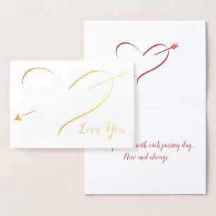 Gold Foil Herzstück "I Liebe You" Valentine Card Folienkarte
