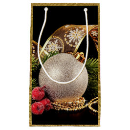 Gold Foil Holiday Gold Ribbon Silber Ball Geschenk Kleine Geschenktüte
