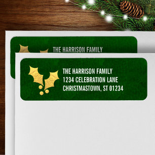 Gold Foil Holly Personalisiert Weihnachten