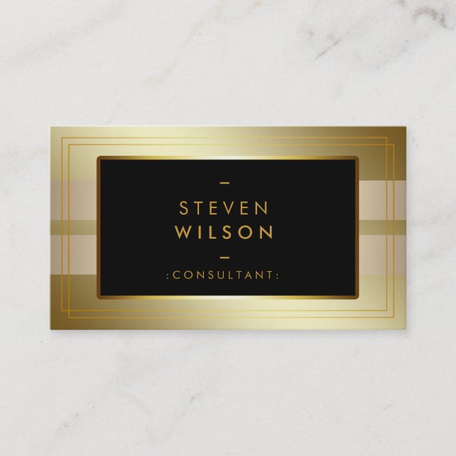 Gold Foil Imitate Web Moderne Computer Financial Visitenkarte (Vorderseite)