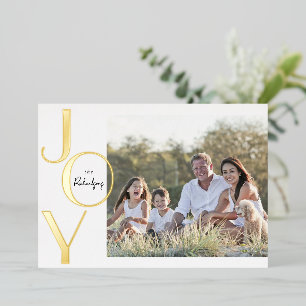 Gold Foil Joy minimalistisch moderne Weihnachten Folien Feiertagskarte