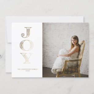 Gold Foil JOY Weihnachtskarte Einladung