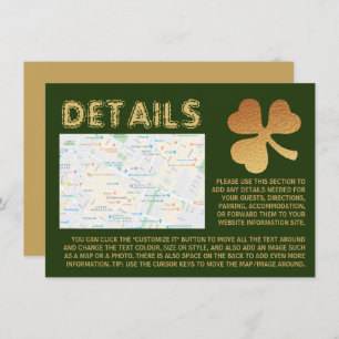 Gold Foil Kleeblatt, St Patrick's Day Detail Card Einladung