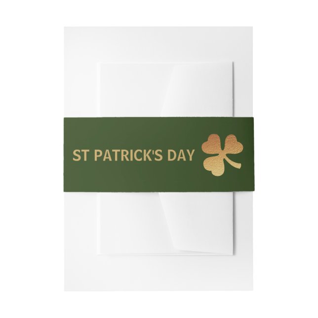 Gold Foil Kleeblatt, St Patrick's Day Einladungsbanderole (Vorderseite Beispiel)