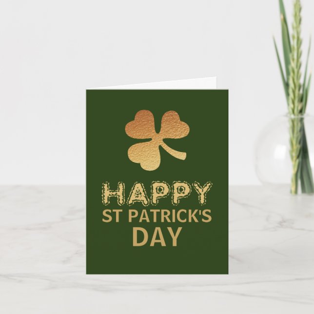 Gold Foil Kleeblatt, St Patrick's Day Karte (Vorderseite)